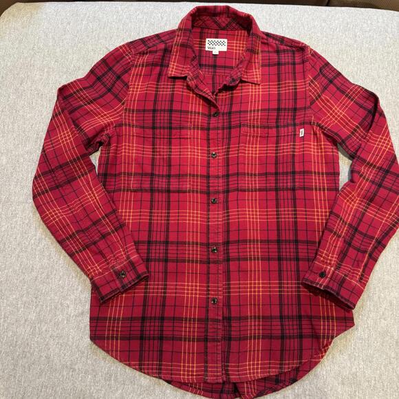 Vans Other - Vans Red Plaid Button-Up Flannel Casual Shirt - Men's Large